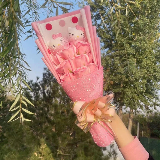 Sanrio Hello Kitty Bouquet Pink Dotted - Santopia